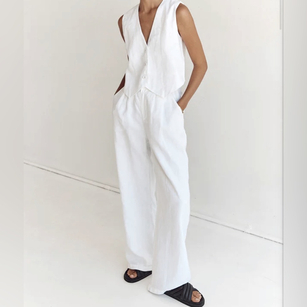 NORAH WHITE LINEN PANT